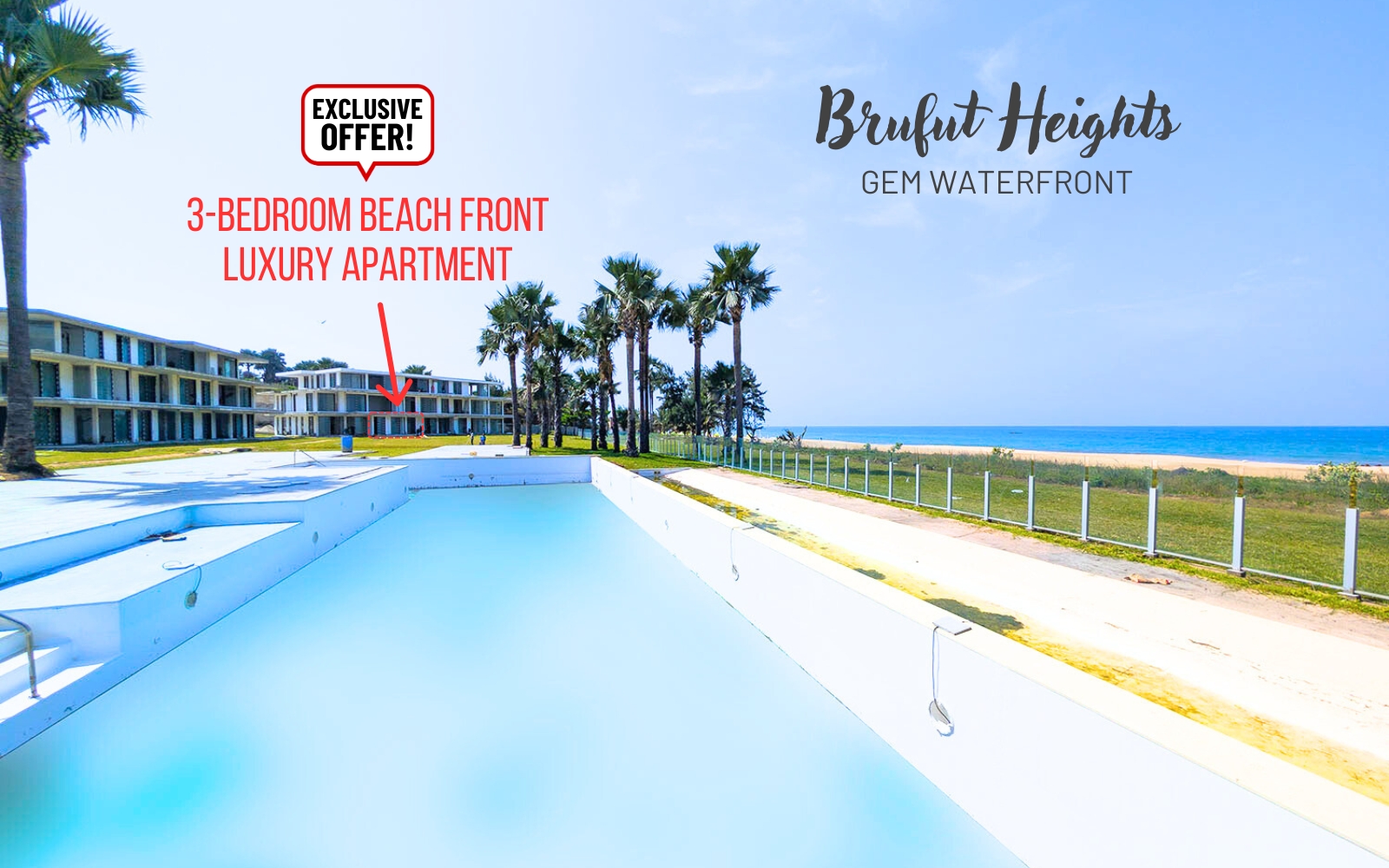 Luxury 3-Bedroom Ground Floor Beachfront Apartment at GEM Waterfront